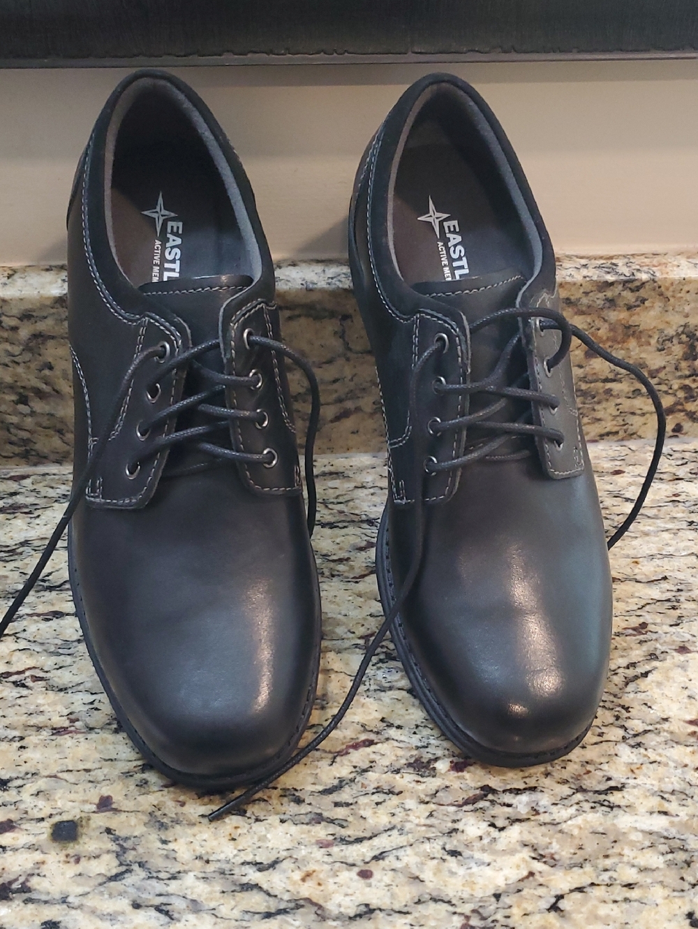 Eastland Women's Black Lace-Up Derby Shoes with Contrast Stitching